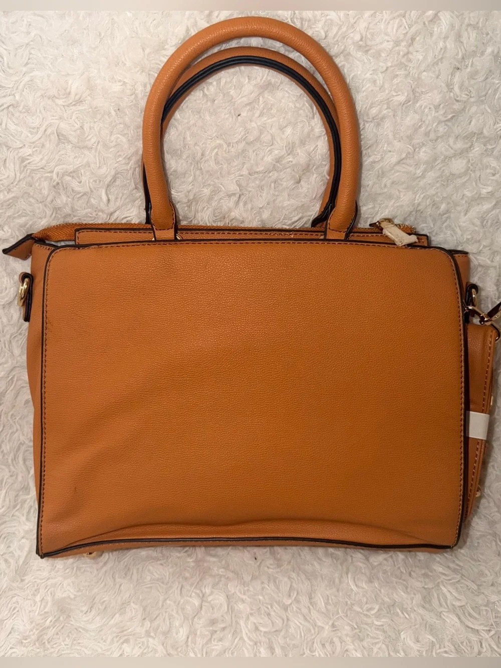LA TERRE Structured Tan Faux Leather Handbag/Crossbody Bag